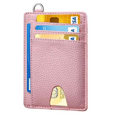 Slim Wallet  Front Pocket Minimalist Leather Wallet thin  RFID Blocking Front Pocket Card Holder