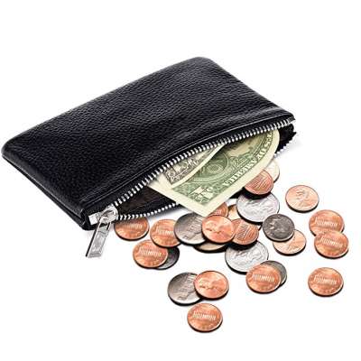 Women Genuine Leather Zip Mini Coin Purse With Key Ring Triple Zipper Card Holder Wallet