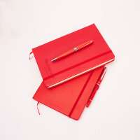 A5 customized emboss logo pu leather Tiandi cover notebook with a pocket