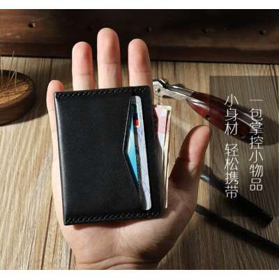 Genuine Leather RFID Secured Card Case Small Minimalist Credit Card Holder Pocket Wallets for Men Women