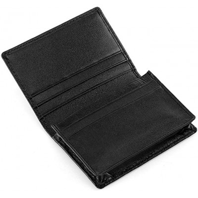 RFID Mens Front Pocket Wallet Genuine Leather Bifold ID Expandable Business Card Case Wallet Credit Card Holder