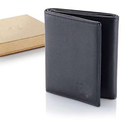 Leather Trifold RFID Wallet For Men With Flip Out ID Holder