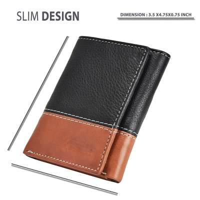 Leather Double Fold Wallet / Real Belt  Classic Wallet Card Case Wallet